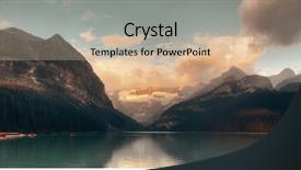  Presentation with banff national park - Audience pleasing presentation theme consisting of banff national park lake louise backdrop and a soft green colored foreground