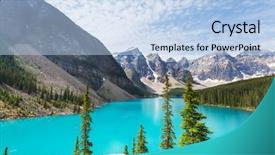  Presentation with beautiful moraine lake - Slide deck consisting of banff national park of canada background and a light blue colored foreground