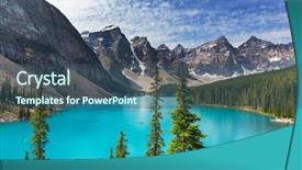  Presentation with banff national park - Presentation enhanced with banff national park of canada background and a ocean colored foreground