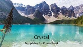  Presentation with beautiful moraine lake - Beautiful PPT theme featuring banff national park of canada backdrop and a seafoam green colored foreground
