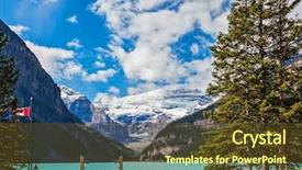  Presentation with banff national park - Colorful presentation design enhanced with banff national park rocky mountains canada the picturesque promenade at lake louise the emerald waters of the lake surrounded by mountains glaciers and pine forests backdrop and a tawny brown colored foreground