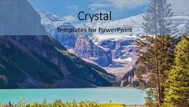  Presentation with forests - Audience pleasing presentation theme consisting of banff national park rocky mountains canada flowers on the bank of glacial lake louise the emerald water of the lake surrounded by mountains glaciers and pine forests backdrop and a light blue colored foreground