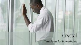  Presentation with depressed - Beautiful presentation theme featuring bang head - businessman in his office looking backdrop and a light gray colored foreground