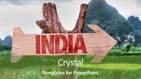  Presentation with rural india - Theme enhanced with india wooden sign with rural background and a tawny brown colored foreground