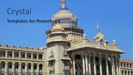  Presentation with city india - Presentation theme having bangalore-india-dec13-2015-karnataka background and a teal colored foreground