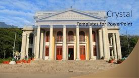  Presentation with town hall - PPT theme consisting of bangalore-karnataka-india-december-13 background and a light blue colored foreground