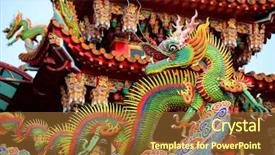  Presentation with chinese dragon - Slide deck consisting of bangkok - chinese dragon background and a tawny brown colored foreground