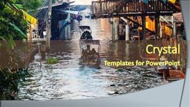  Presentation with thailand - Theme enhanced with bangkok - floating market in the thailand background and a tawny brown colored foreground