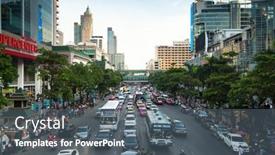  Presentation with traffic jam - Colorful PPT layouts enhanced with bangkok-april-23-traffic-jam backdrop and a gray colored foreground