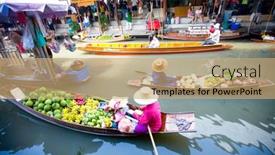  Presentation with food market - Cool new PPT layouts with bangkok-august-2008-busy-sunday backdrop and a coral colored foreground