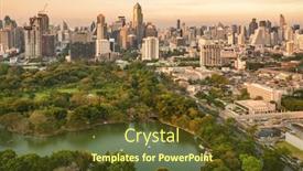  Presentation with bangkok - Colorful slides enhanced with bangkok-city-skyline-with-lumpini backdrop and a tawny brown colored foreground