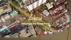  Presentation with slum area - Audience pleasing presentation theme consisting of poor areas - aerial top view on railway backdrop and a tawny brown colored foreground