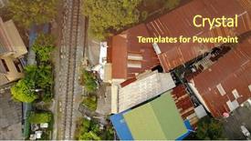  Presentation with slum area - Audience pleasing presentation theme consisting of poor areas - aerial top view on railway backdrop and a tawny brown colored foreground