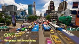  Presentation with automobile - Colorful presentation theme enhanced with bangkok-july-30 backdrop and a tawny brown colored foreground