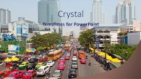  Presentation with transportation traffic - Presentation consisting of bangkok-march-3-daily-traffic background and a  colored foreground