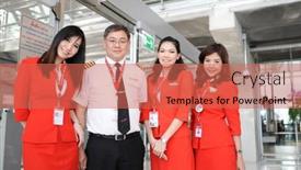  Presentation with airasia - Cool new slide set with bangkok-oct-27-airasia-crew backdrop and a coral colored foreground