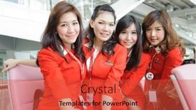  Presentation with airasia - Presentation design enhanced with bangkok-oct-27-airasia-crew background and a red colored foreground