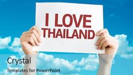  Presentation with love and care - PPT theme with bangkok pattaya tour - i love thailand card background and a arctic colored foreground