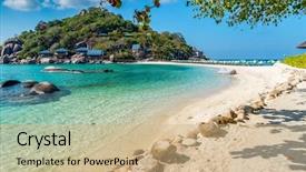  Presentation with island - Colorful slides enhanced with bangkok pattaya tour - view of nang yuan island backdrop and a coral colored foreground