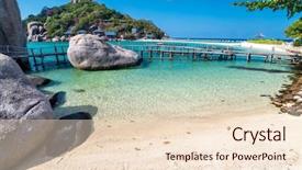  Presentation with island - Cool new PPT theme with bangkok pattaya tour - view of nang yuan island backdrop and a lemonade colored foreground