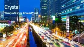  Presentation with traffic jam - Slide set with christmas decoration with happy gingerbread man family and chalkboard background and a gray colored foreground