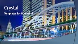  Presentation with traffic light - Beautiful presentation design featuring bangkok skyline and traffic light backdrop and a navy blue colored foreground