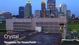  Presentation with dusk - PPT layouts featuring bangkok-skyline-building-at-dusk background and a tawny brown colored foreground