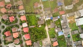  Presentation with bangkok - Slide deck having bangkok suburb aerial view in the taling chai district background and a coral colored foreground