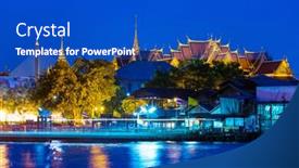  Presentation with bangkok - Cool new PPT layouts with bangkok-temple-at-night backdrop and a cobalt blue colored foreground