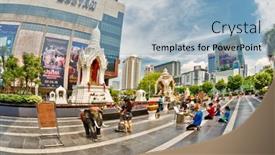  Presentation with buddhism - Amazing slide deck having bangkok-thailand-april-30-2015 backdrop and a light blue colored foreground