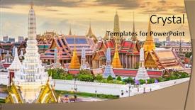  Presentation with thailand - Beautiful presentation featuring bangkok thailand at the temple backdrop and a yellow colored foreground