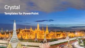  Presentation with bangkok - PPT layouts enhanced with bangkok thailand at the temple background and a ocean colored foreground