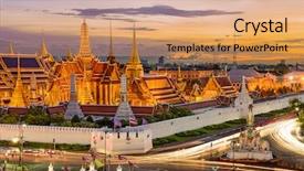  Presentation with thailand - Slide deck featuring bangkok thailand at the temple background and a coral colored foreground