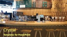  Presentation with starbucks - Slide set with bangkok-thailand-circa-january-2020 background and a tawny brown colored foreground