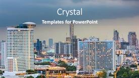  Presentation with bangkok - Amazing PPT theme having bangkok-thailand-cityscape-at-dusk backdrop and a seafoam green colored foreground