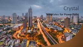  Presentation with bangkok - Amazing PPT layouts having bangkok-thailand-cityscape-at-dusk backdrop and a seafoam green colored foreground