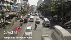  Presentation with rush hour - Audience pleasing PPT theme consisting of bangkok-thailand-dec-17-2014 backdrop and a gray colored foreground