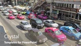  Presentation with rush hour - Cool new slide deck with bangkok-thailand-dec-17-2014 backdrop and a gray colored foreground