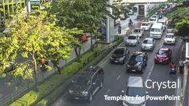  Presentation with rush hour - Beautiful PPT theme featuring bangkok-thailand-dec-17-2014 backdrop and a gray colored foreground