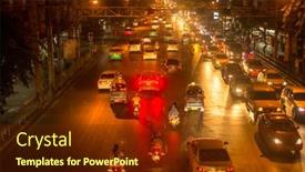  Presentation with rush hour - Presentation having bangkok-thailand-dec-5-2014 background and a tawny brown colored foreground
