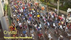  Presentation with aggregate - Presentation design having bangkok-thailand-dec-5-2014 background and a tawny brown colored foreground