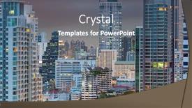  Presentation with bangkok - Presentation consisting of bangkok-thailand-dense-downtown-cityscape background and a ocean colored foreground