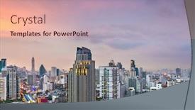  Presentation with bangkok - Audience pleasing slide set consisting of bangkok-thailand-downtown-cityscape backdrop and a coral colored foreground