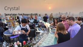  Presentation with people enjoying - PPT layouts with bangkok-thailand-february-10-2017 background and a coral colored foreground