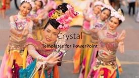  Presentation with festival dance - Presentation design enhanced with bangkok-thailand-january-17-2018 background and a coral colored foreground