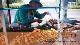  Presentation with thailand food - PPT theme having bangkok-thailand-january-24-unknown background and a coral colored foreground