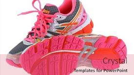  Presentation with running shoes - Beautiful slides featuring bangkok-thailand-july-2014-asics backdrop and a coral colored foreground