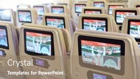  Presentation with passenger movements - Colorful presentation design enhanced with bangkok-thailand-september-09-2015 backdrop and a coral colored foreground