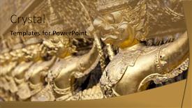  Presentation with golden palace - Presentation design featuring bangkok-thailand-september-20-golden background and a coral colored foreground