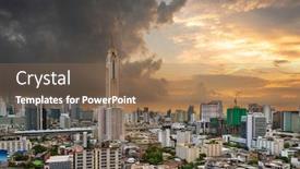  Presentation with bangkok - Beautiful presentation featuring bangkok-thailand-urban-cityscape backdrop and a coral colored foreground